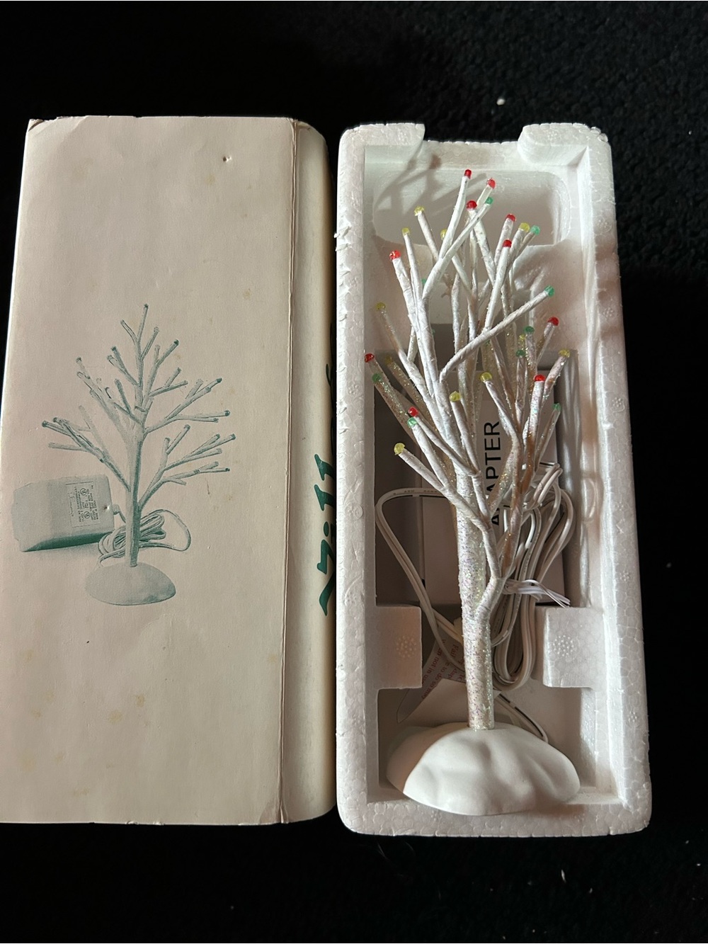 Department 56 White LED Decorative Mini Tree with Colorful Tips -